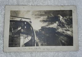 SS Amerika 1905-1914 - Im Sturm - Postkarten-Unikat  1909