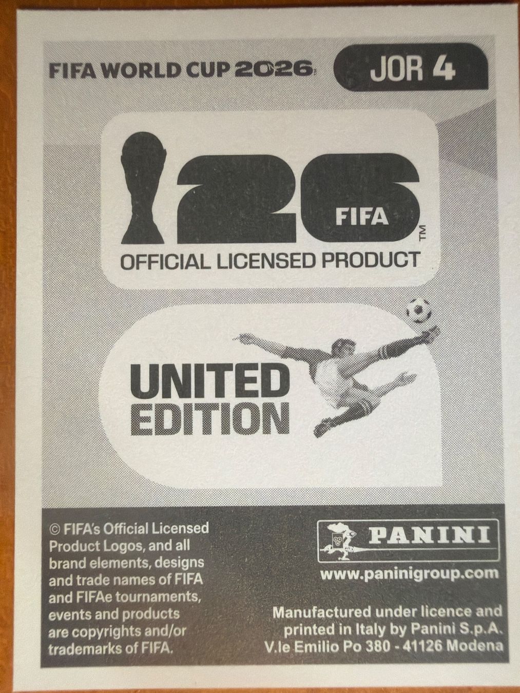 Panini Carte collezionabili: Panini JOR4 – Nuovo (secondo la descrizione) da Susten venduto da Rechnun 1