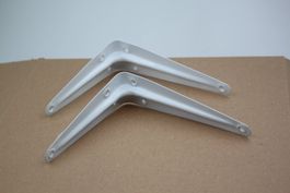 2x Tablar Winkel 150 mm x 125 mm Weiss lackiert