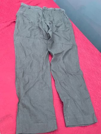 Damen Zara Hose oliv grün L (100% Leinen)
