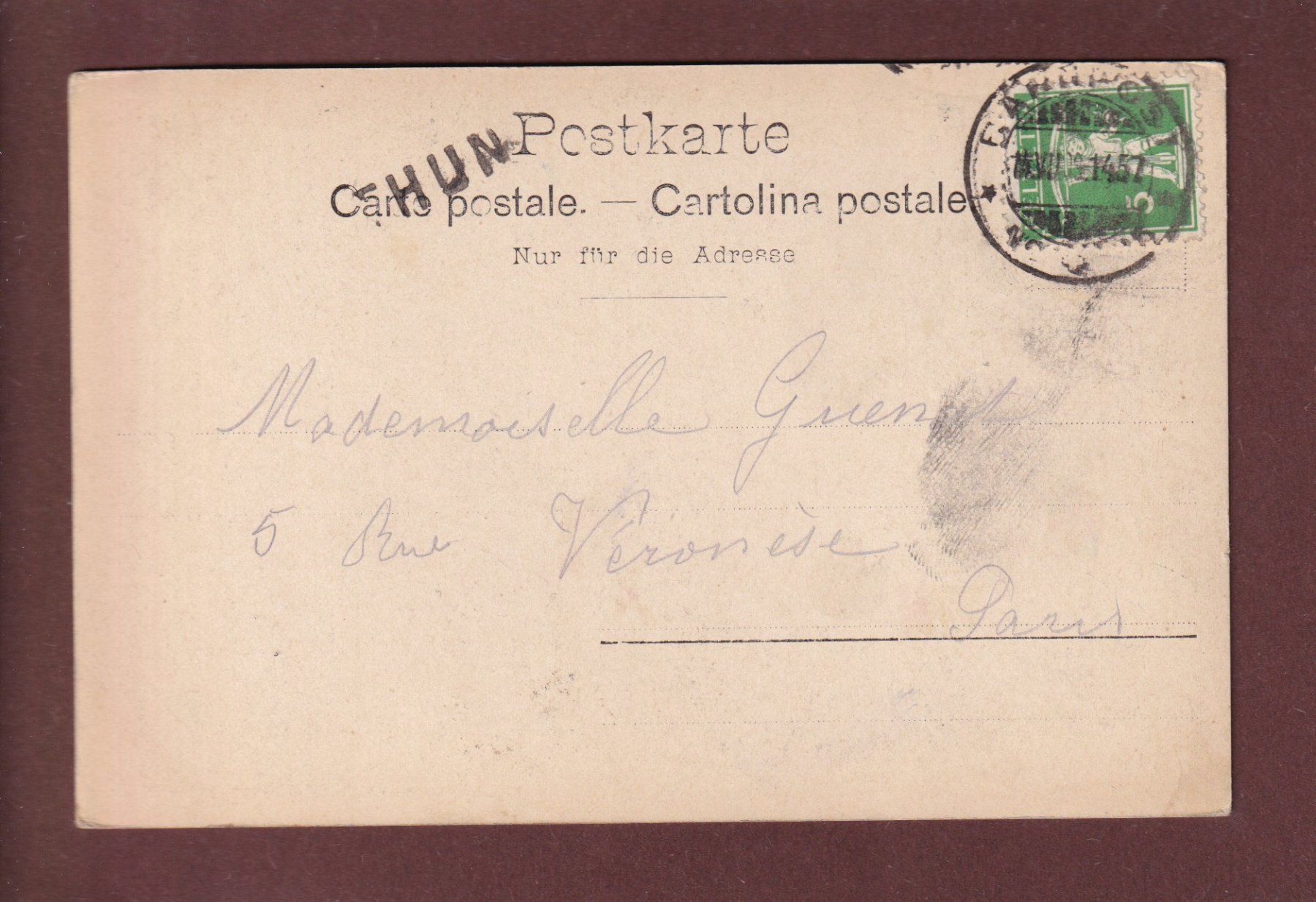 Cartoline postali: THUN und die Alpen - 1909 – Usato da Pully venduto da nicecards 1