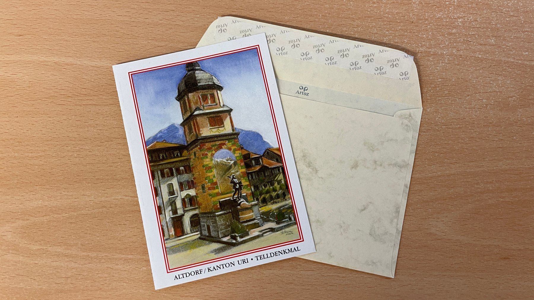Ansichtskarten: Altdorf Uri, Telldenkmal, Ansichtskarte mit Kuvert – Gebraucht aus Glattfelden von cybermaxx 1