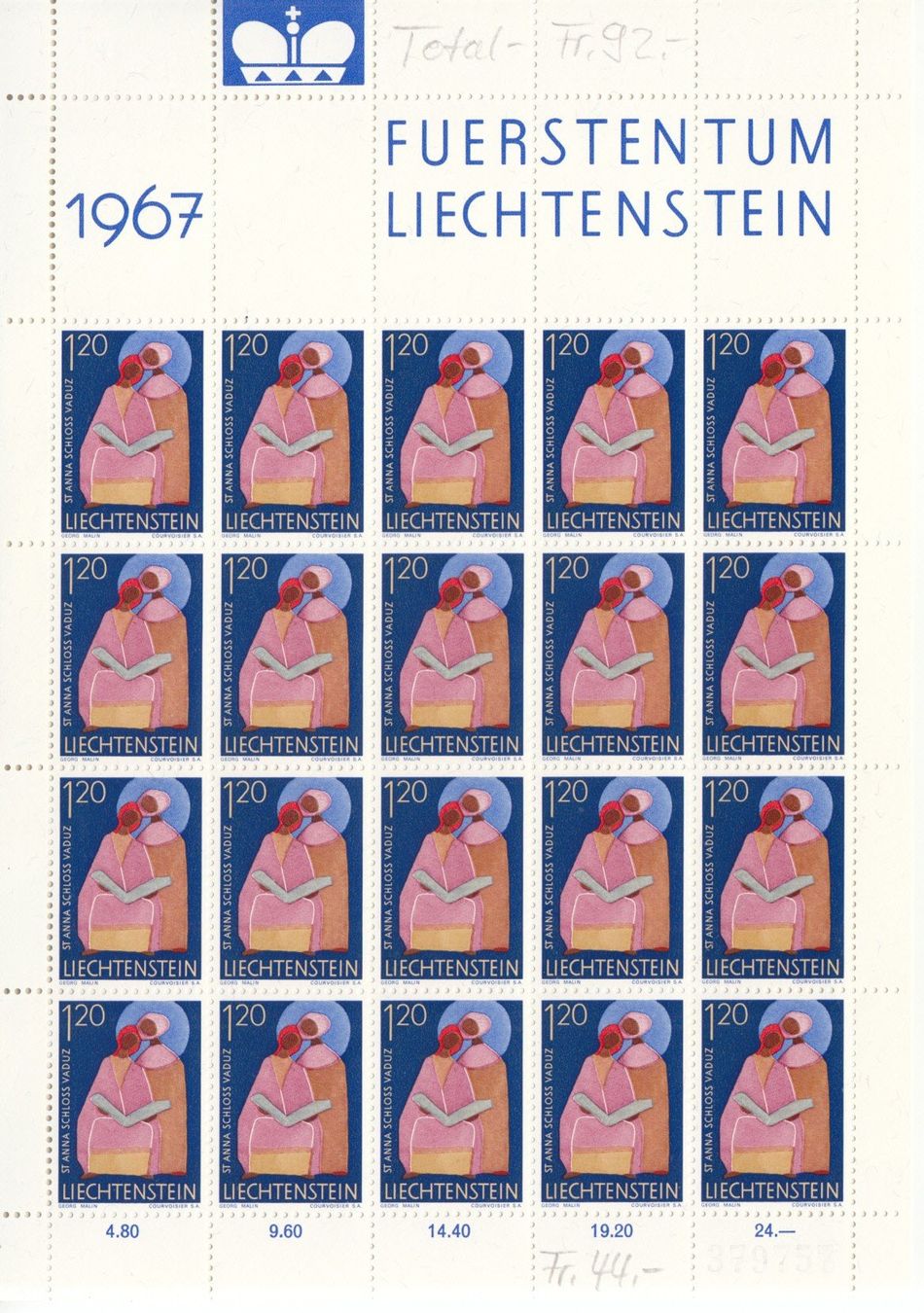 Alle Briefmarken: LBK 422 - 430 Bogen postfrisch – Gebraucht aus Bürglen TG von StampGraf 9