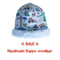 Handmade KAPPE Beanie wendbar BAUSTELLE
