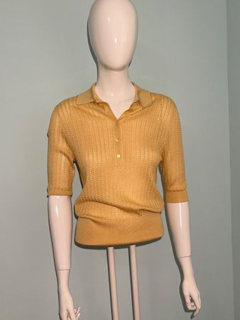 Dolce & Gabbana Polo-Shirt gelb Strickmuster - wie neu