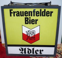 Leuchtreklame Frauenfelder Bier Adler mit Eisenhalterung
