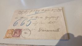 1877 Nachnahme Sitzende Helvetia von Trub nach Dürrenroth