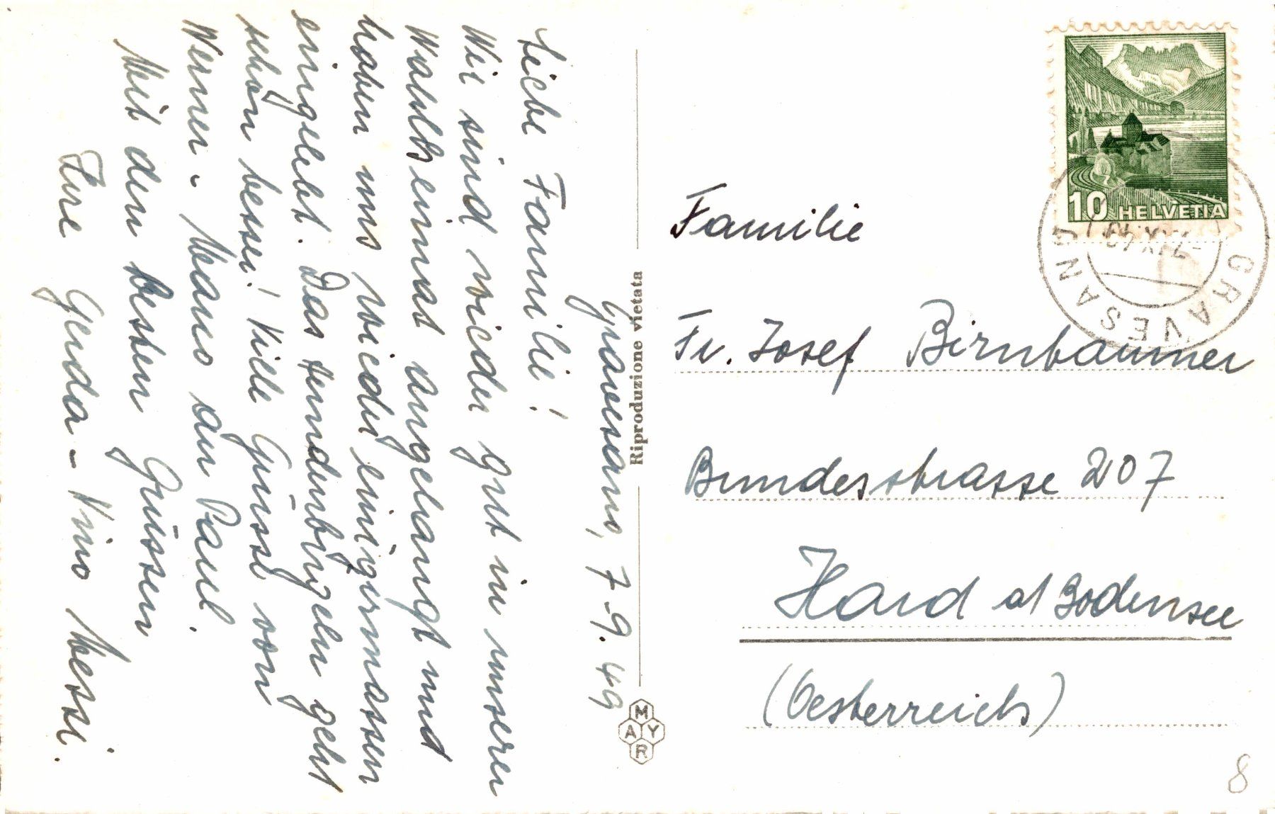 Ansichtskarten: Gravesano. Panorama – Gebraucht aus Bronschhofen von Astore 1