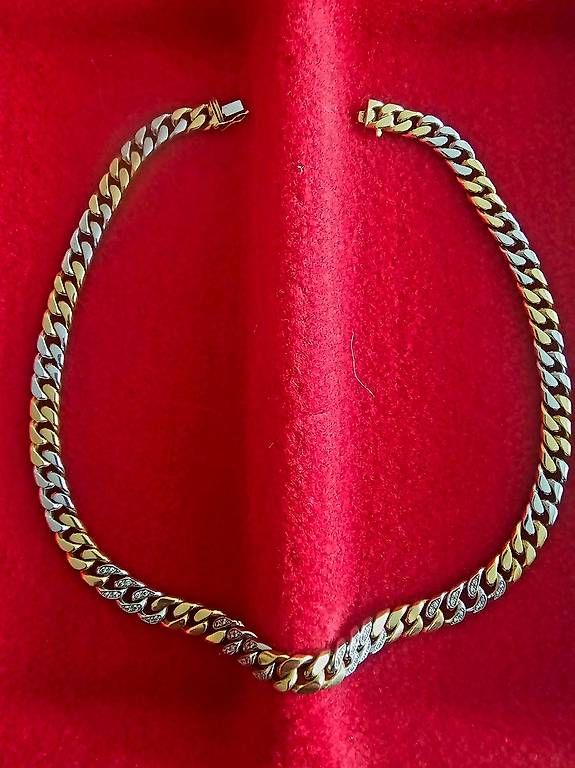 Catenine: Collana oro giallo e bianco 18 k con diamanti – Usato da Porza venduto da and_69rt 1