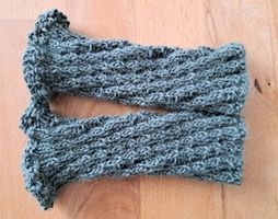 Wunderschönen handgestrickte Armstulpen mit Alpakawolle!