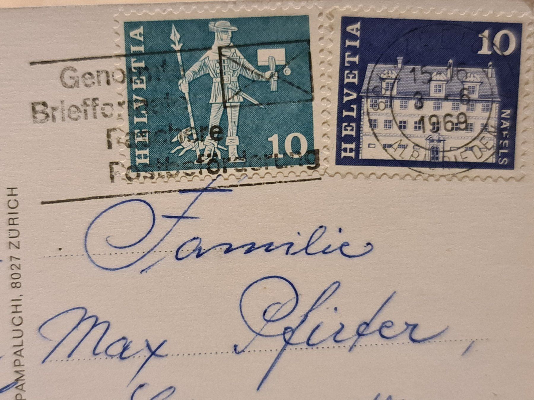 Cartoline postali: Ansichtskarte Zürich 1969 – Usato da Dintikon venduto da Vexi 1