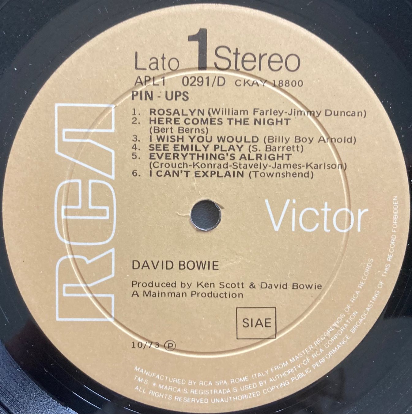 Dischi in vinile: DAVID BOWIE - PINUPS – Usato da Poliez-Pittet venduto da Newtown-Records 2