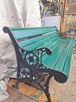 Gartenbank🤩+ Gusseisen Füsse sehr robust Farbe Moosgrün