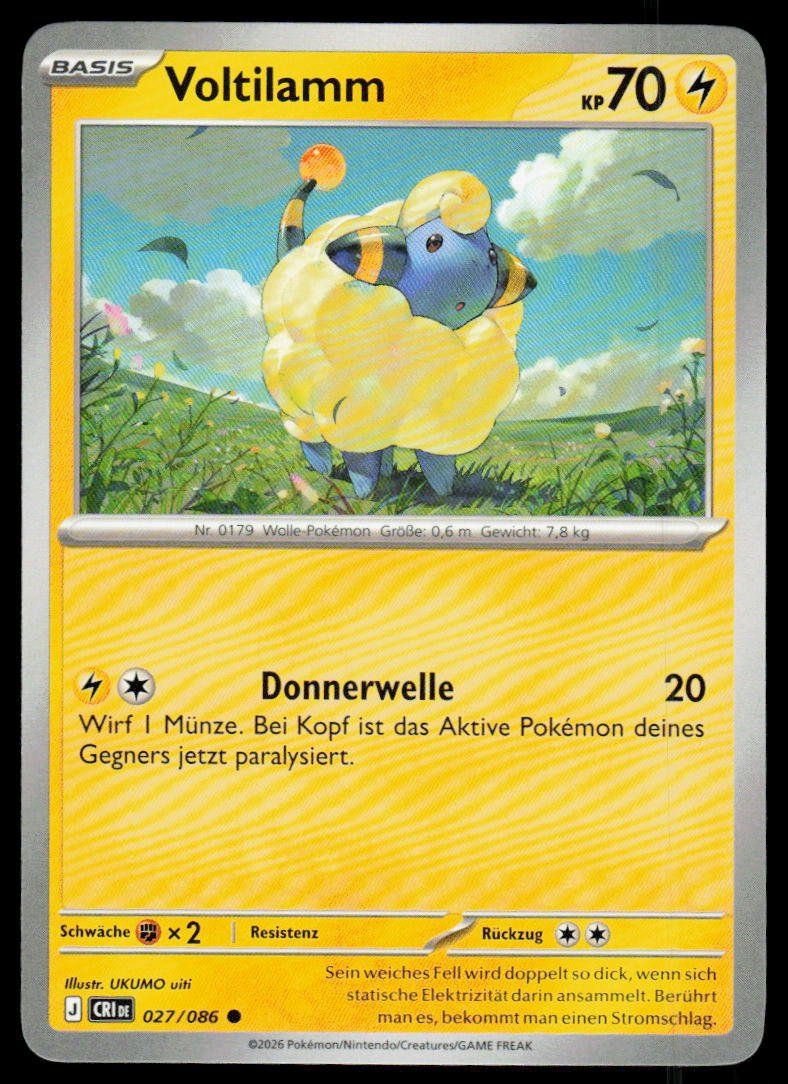 Pokémon Carte collezionabili: Pokemon Voltilamm 027/086 – Usato da Herisau venduto da Pokemon2025