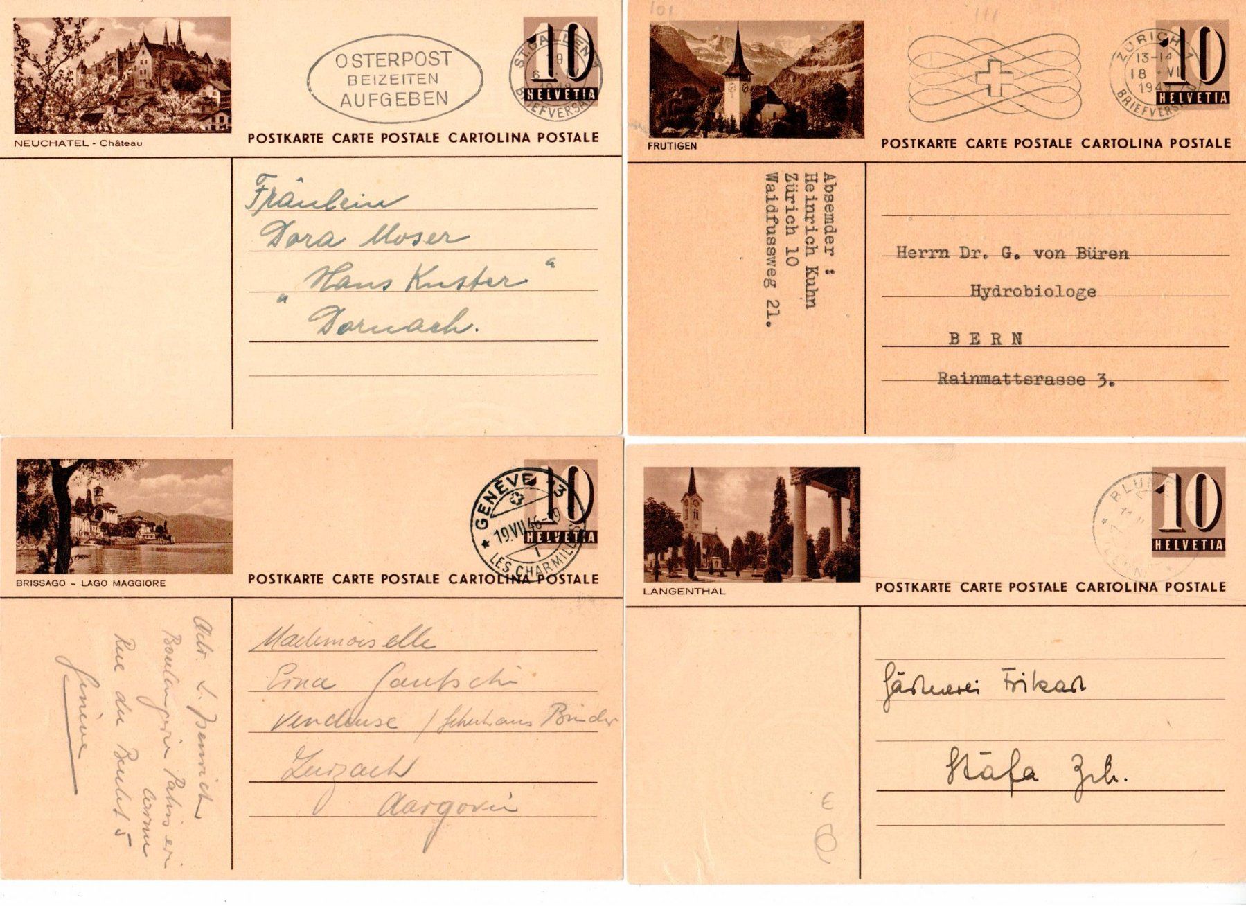 Alle Briefmarken: 10 Bildpostkarten Schweiz – Gebraucht aus Wolhusen von Curver9 1