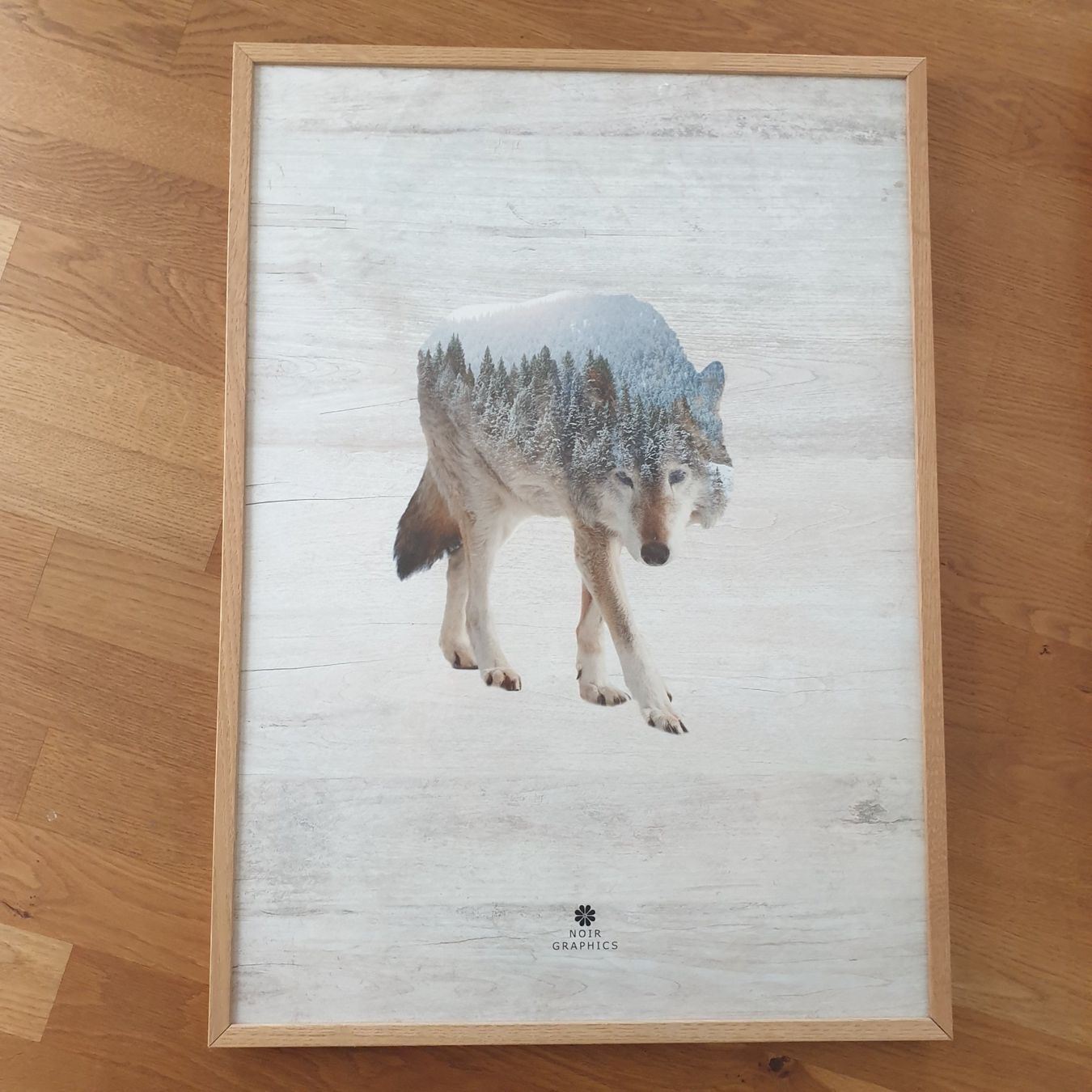 Foto & Immagini: Bilderduo Fuchs und Wolf 50x70cm, Rahmen Eichenholz – Usato da Rothenburg venduto da aki011 1