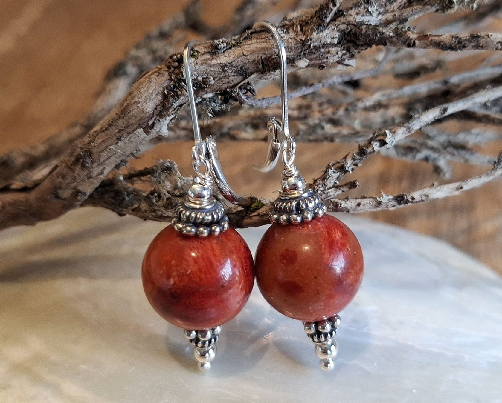 Pietre preziose: LEE - Jaspisohrringe - Sterling -Silber - rot – Nuovo e nell'imballaggio originale da Mühlethal venduto da nicita-modeschmuck 1
