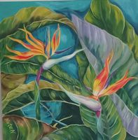 Acrylicgemälde "Paradiesvogel", einzigartig!