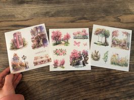 Sticker Aufkleber Scrapbook Natur Garten Frühling Blumen