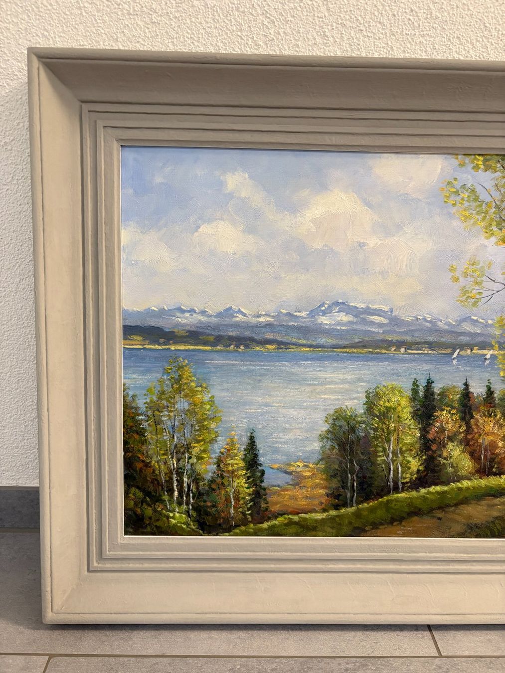 Dipinti: 74cmbreitx59cmhoch/E. Ducret/ Ölgemälde, Herbst am See – Usato da Ottenbach venduto da TimelessEmotions. 4