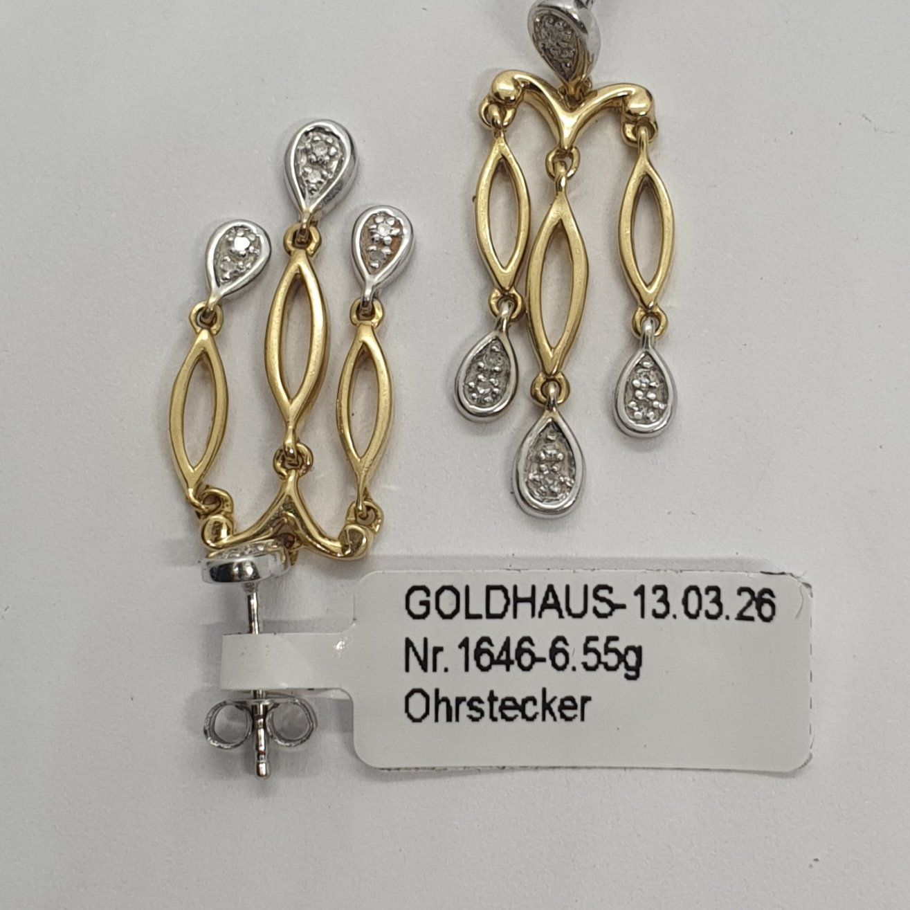 Orecchini pendenti & Orecchini a lobo: Echt 18K Gold - Diamant Ohrstecker – Usato da Luzern venduto da Goldhaus-Luzern 4