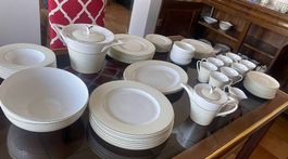 Prouna ensemble de vaisselle en porcelaine fine pour 8