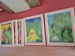 6 Bilderrahmen, Holz, Top Zustand!