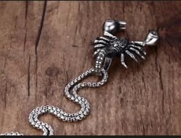 COLLIER Pendentif Scorpion Argenté 🦂 - Style Unique .
