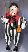 Marionette Clown mit Geige H 25 cm.(MK1)