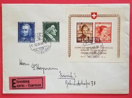 B33) 1941, Sonderblock 6, Pro Juventute auf Brief Kt. 650.-