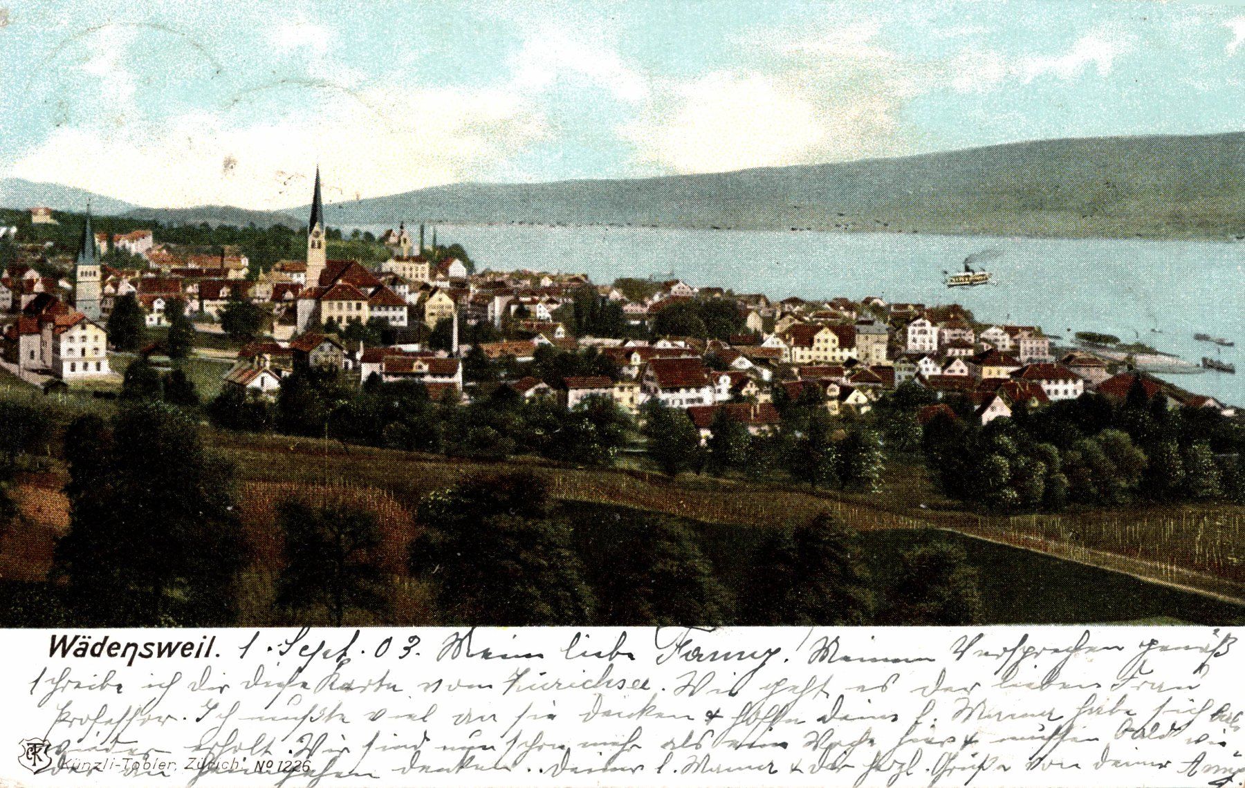 Ansichtskarten: Wädensweil (Wädenswil) – Gebraucht aus Bronschhofen von Astore