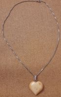Collana in argento 800 con ciondolo a cuore in ambra