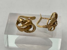 Zisellierte, Brisur-Ohrhänger aus 750er Gelbgold