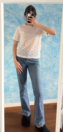 Zara Trafaluc Spitzen Top weiss