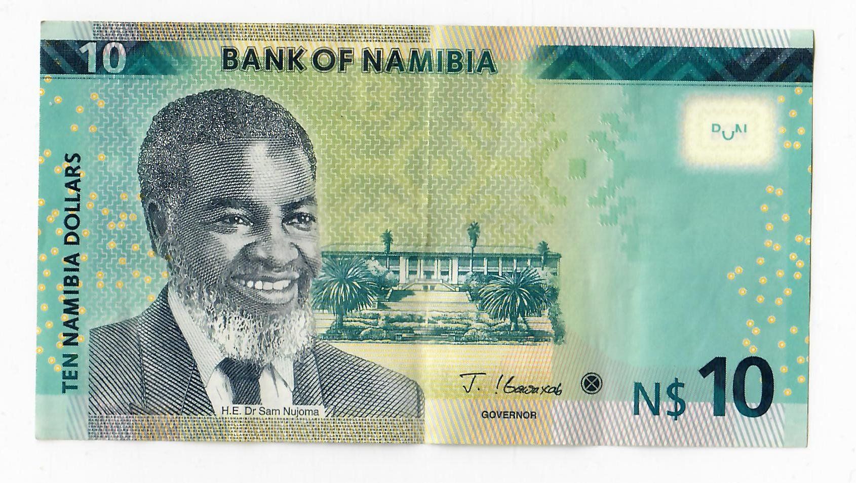 Banknoten: Banknote Namibia, 10 Dollars, 2021 – Gebraucht aus Landquart von balboajimmy