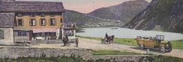 24.3.1924Oberalppass/Kutsche+Saurer PTTCabriolet vollbesetzt