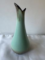 Schicke Keramikvase grün braun, 472 17 aus den 70er Jahre