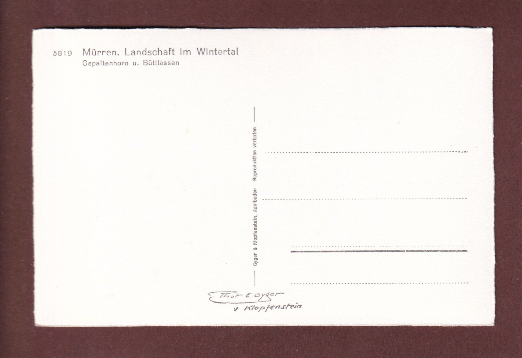 Cartoline postali: MÜRREN - Landschaft im Wintertal – Usato da Pully venduto da nicecards-shop 1