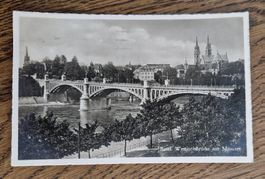 Basel Wettsteinbrücke mit Münster 1929