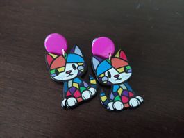 Boucles d'oreilles originales Chat neuves