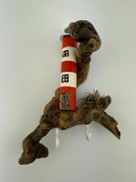 Schlüsselbrett, Leuchtturm, Schwemmholz,Handtuchhalter