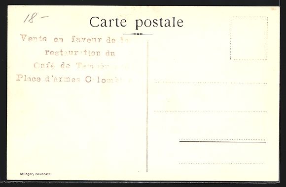 Cartoline postali: Colombier, Cafe de Temperance, Soldat mi – Usato da Berlin venduto da bartko-reher 1