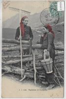 Paysannes de Champery - coloriert