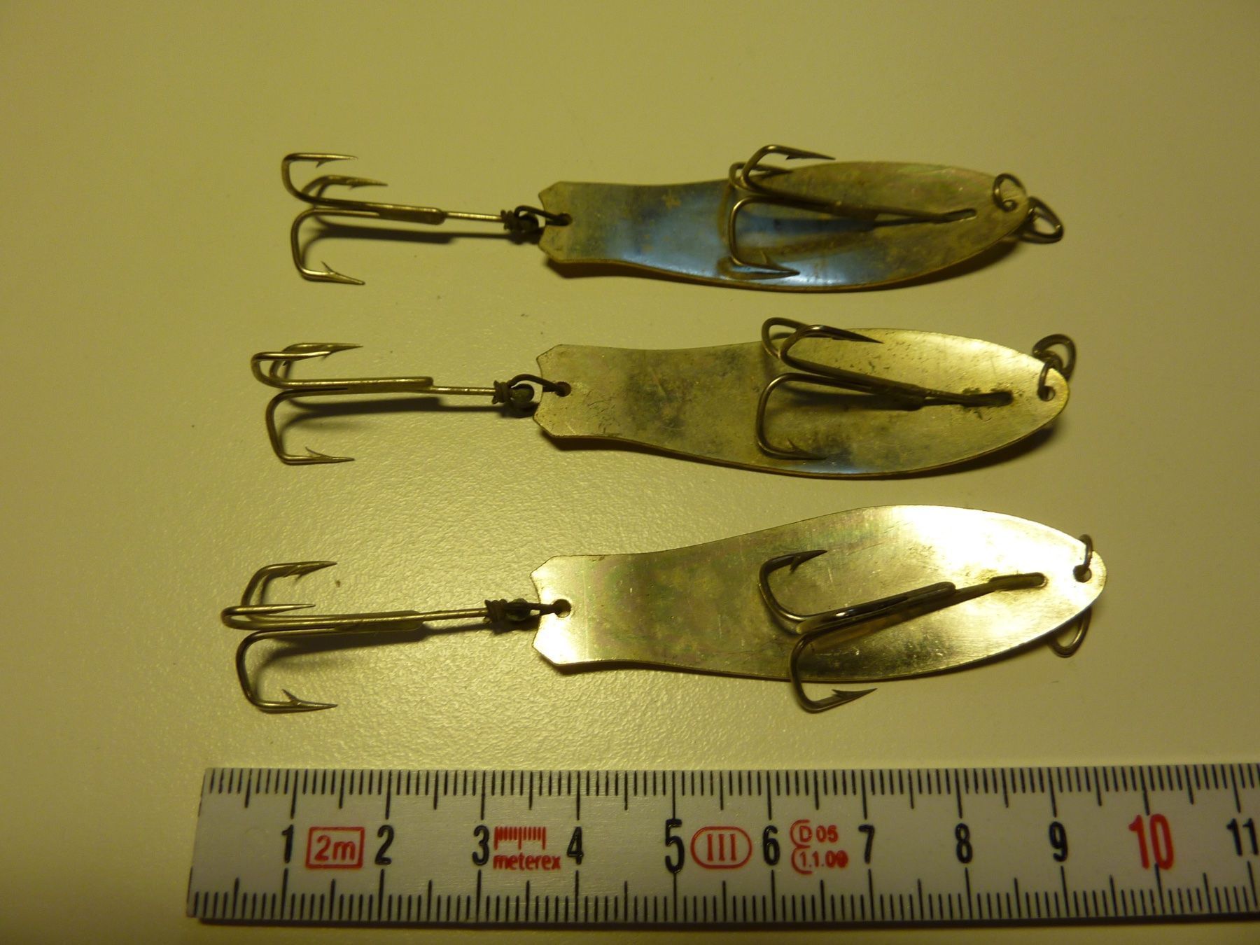 Köder: 3 kleine LEMAX Heinzer Silber- Messing – Neu (gemäss Beschreibung) aus Luzern von Speichenrolle 1