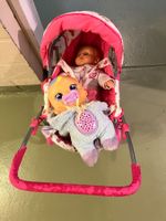 Puppenwagen mit Puppe und Stofftier zu verkaufen!