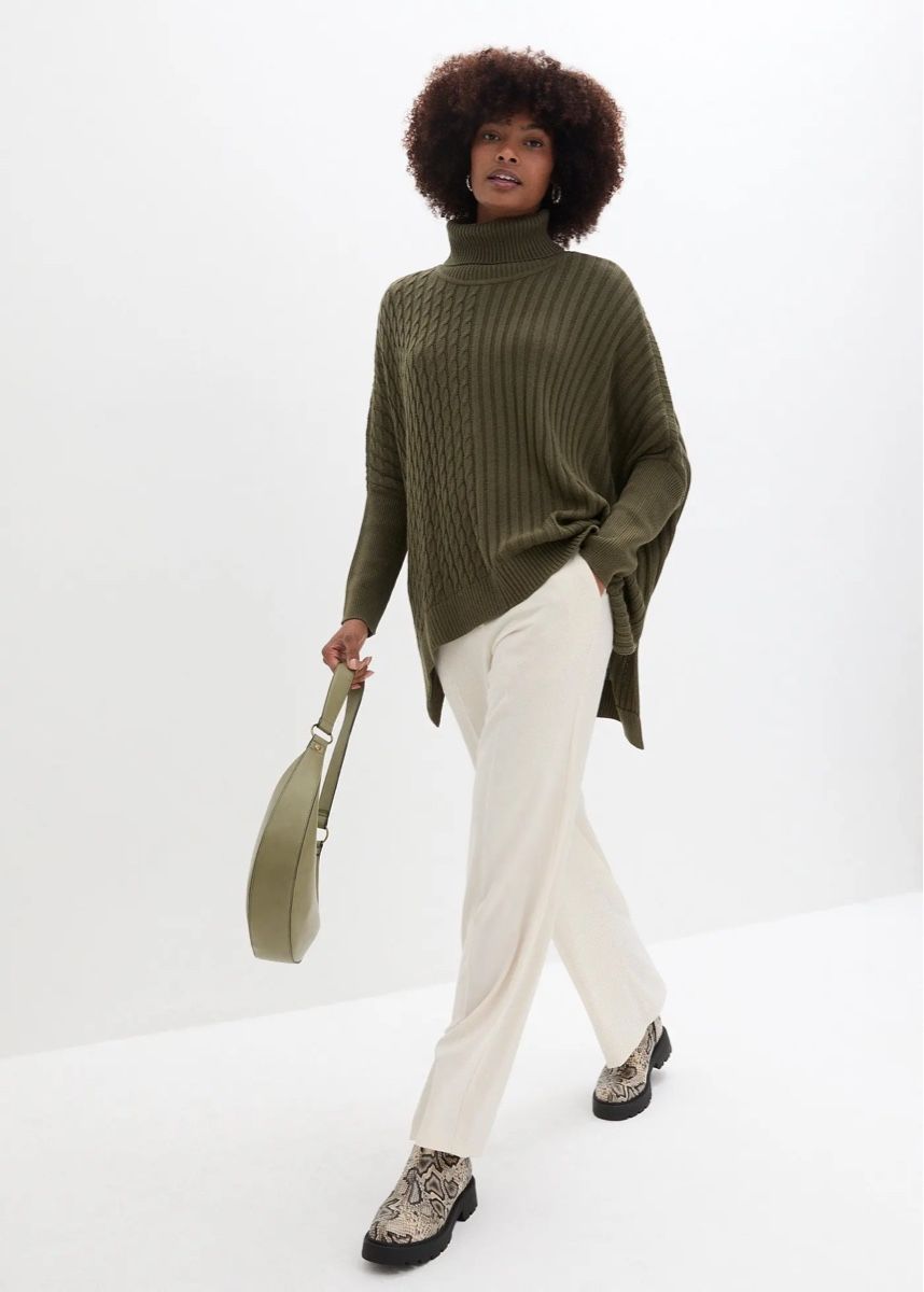 Maglioni & Felpe: Pull poncho oversize Bonprix kaki, taille 2XL,  – Nuovo e nell'imballaggio originale da Morges venduto da sandy069 8