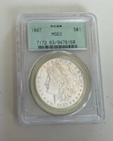 (280) USA, 1 Dollar, 1887 MS 63, in Hülle