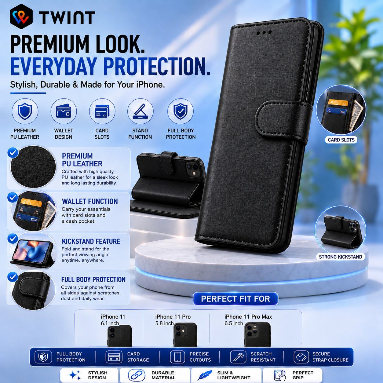 Covers & Schutzfolien: iPhone 11 / 11 Pro /11 Pro Max Leder Wallet Hülle Etui Case – Neu und originalverpackt aus Luzern von MobiStore11 1