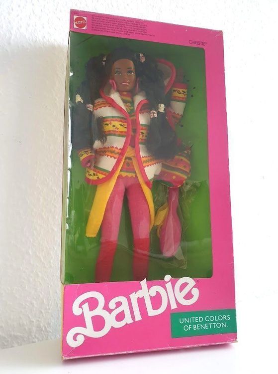 Puppe Barbie Christie United Colors of Benetton 1990 (Nuovo e nell