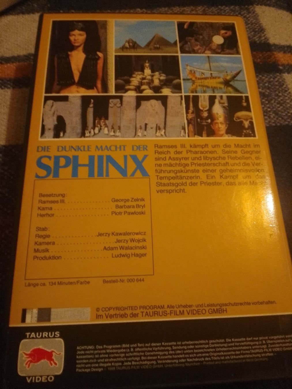 Tutti i VHS: Pharao - Die dunkle Macht der Sphinx TAURUS VHS – Usato da Remetschwil venduto da Privatflohmi 2